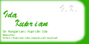 ida kuprian business card